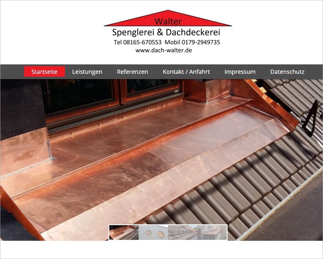 Hofmeier Webdesign_Referenz_Dach Walter