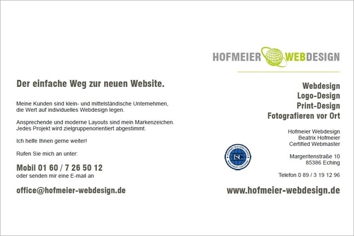 Hofmeier Webdesign_Leistungen_Printdesign