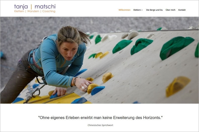 Hofmeier Webdesign_Referenz_Tanja Matschi_Klettern_Wandern_Coaching